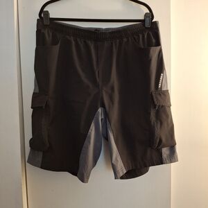 Vayager Men's Black and Gray Athletic Cycling Shorts with Padding